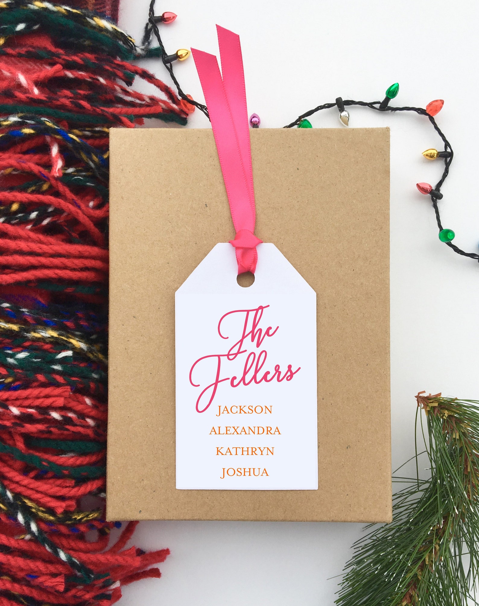 Personalized Gift Tag Family Name Custom Christmas Holiday | Etsy