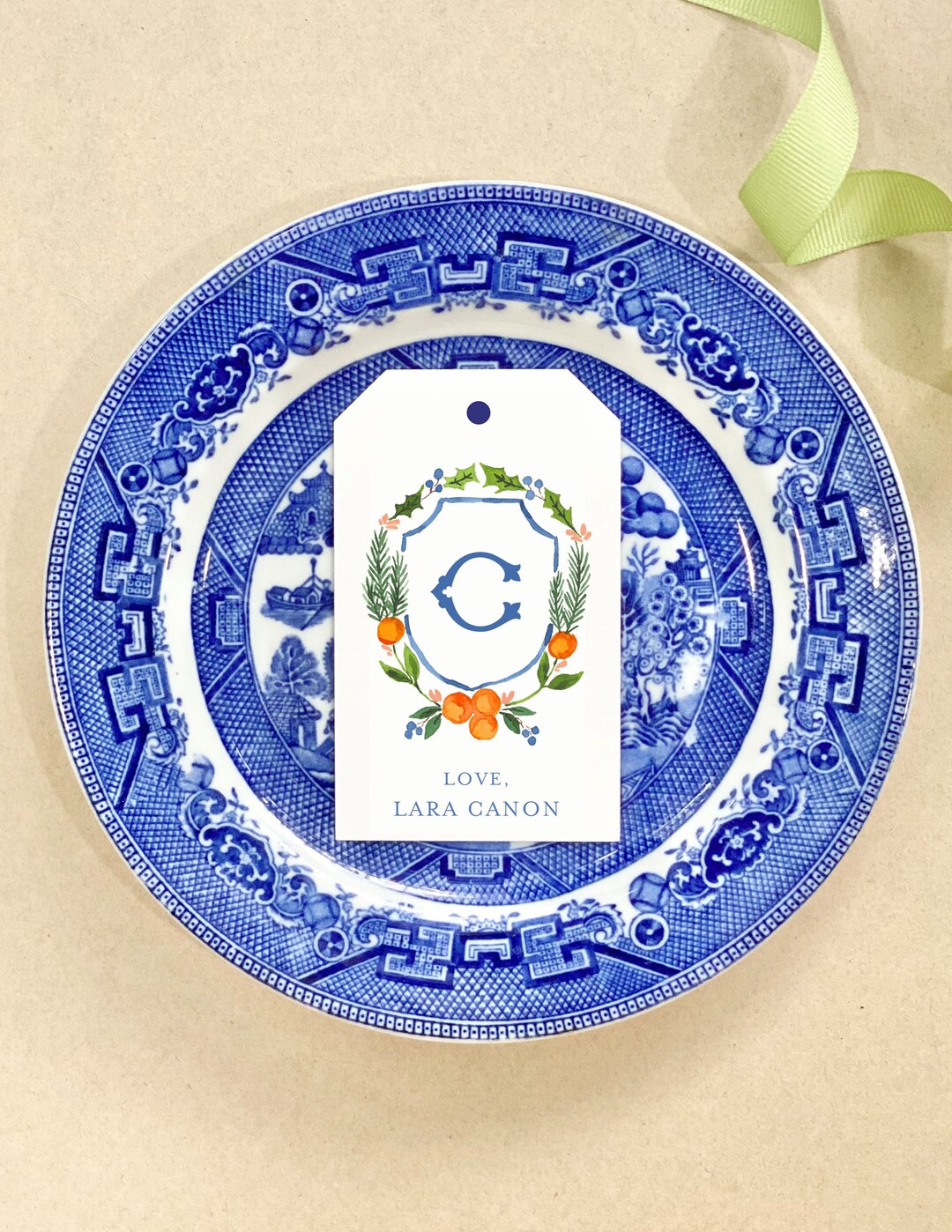 Blue & White Orange Crest Personalized Gift Tags Custom Etsy