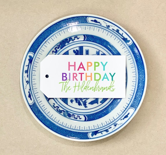 Gift Tag - Birthday Letters Blue Gift Tag - Birthday Letters Blue
