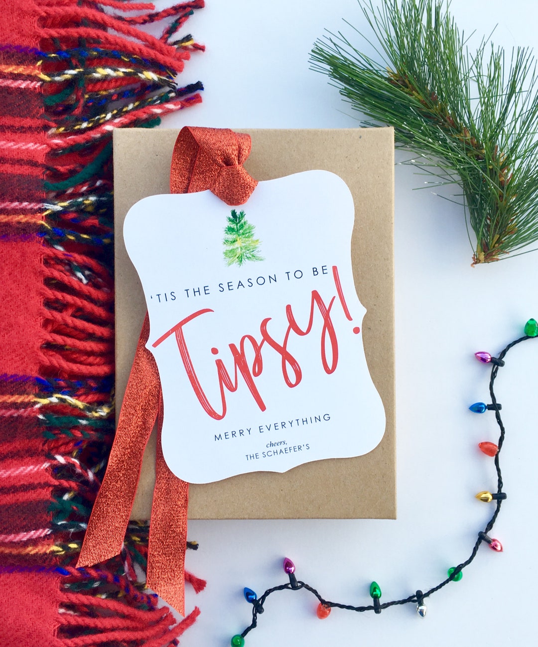 Tis the Season to Be Tipsy Wine & Spirits Tag Holiday Etsy
