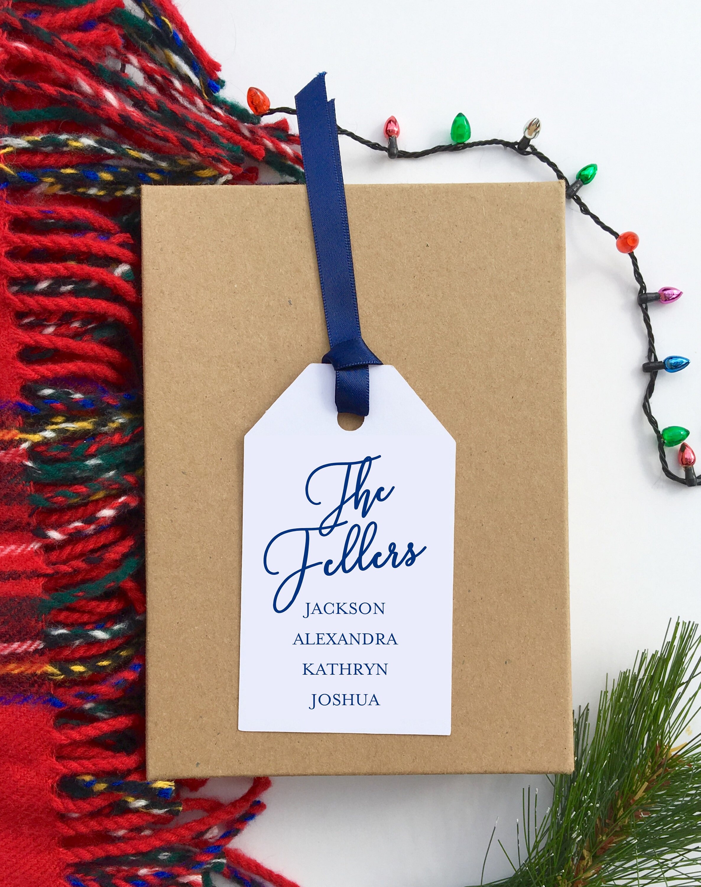 Personalized Gift Tag Family Name Custom Christmas Holiday | Etsy