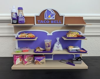 Miniverse Make It Mini Taco Bell Display Shelf – Miniature Food Accessories Holder