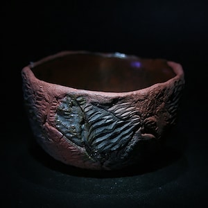 Ryumon Guinomi - [ GR005 ]　Art Ceramics Yunomi Guinomi Bowl Vessel Glass Dish Tea bowl
