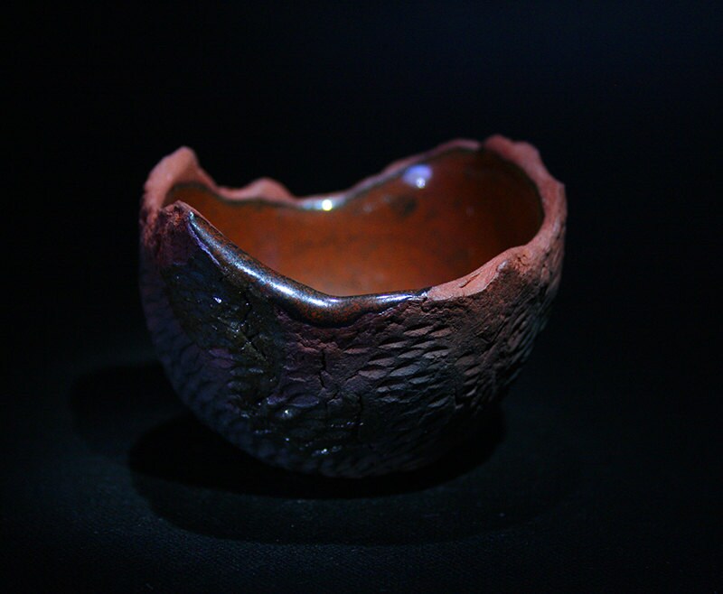 Ryumon Guinomi - [ GR003 ]　Art Ceramics Yunomi Guinomi Bowl Vessel Glass Dish Tea bowl