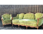 French Victorian 18th Century palor settee 2pc ornate