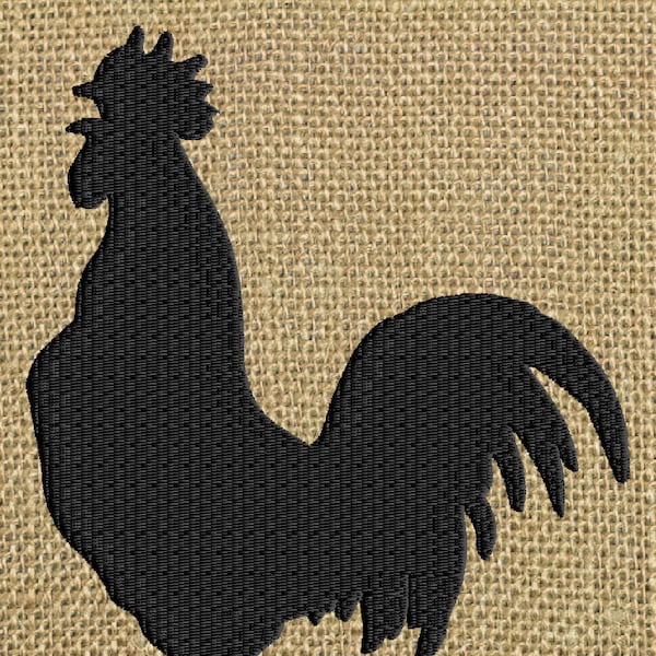 Rooster Silhouette - Embroidery Design Embroidery DESIGN FILE  - Instant download - Dst Hus Jef Pes Exp Vp3 formats