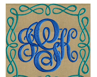 Infinite Frame Monogram -Font not included - EMBROIDERY DESIGN - Instant download 2 sizes Vp3 Hus Dst Exp Jef Pes file formats