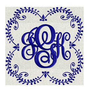Dutch Delft Font Frame Monogram Design - Font not included - EMBROIDERY DESIGN FILE - Instant download - Hus Dst Exp Jef Pes Vp3 formats