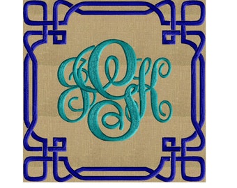 Modern Irish Celtic Knot Square Frame Monogram -Font not included - EMBROIDERY DESIGN - Instant download 2 sizes Vp3 Hus Dst Exp Jef Pes