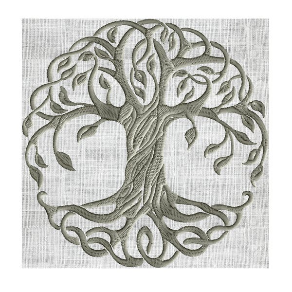 Tree of Life Embroidery Design -Font not included- EMBROIDERY DESIGN FILE - Instant download - 2 sizes & Hus Dst Jef Pes VP3 Exp formats