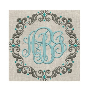 Felicity Scroll Frame Monogram -Font not included - EMBROIDERY DESIGN - Instant download 2 sizes Vp3 Hus Dst Exp Jef Pes file formats