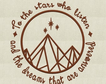 Acotar Night Court "A las Estrellas que escuchan y los sueños que son contestados" ARCHIVO DE DISEÑO DE BORDADO Descarga instantánea Hus Exp Jef Vp3 Pes