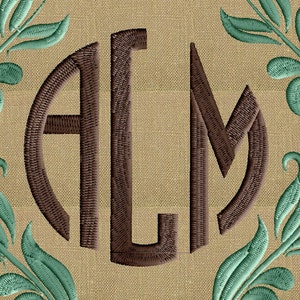 Round Block Monogram Font Embroidery File - 26 Letters - 2.75" tall - EMBROIDERY DESIGN FILE Instant download Dst Hus Jef Pes Exp Vp3 format