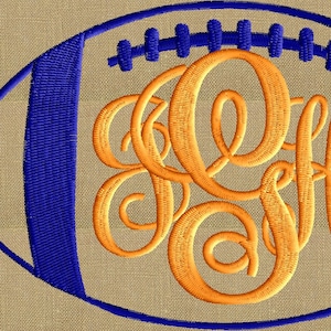 Football Font Frame Monogram Design -Font not included - EMBROIDERY DESIGN FILE - Instant download - Hus Dst Exp Jef Pes formats