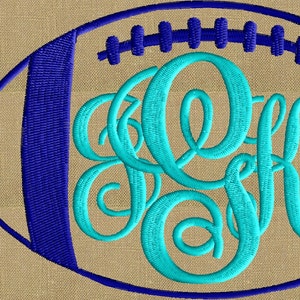 Football Font Frame Monogram Design -Font not included - EMBROIDERY DESIGN FILE - Instant download - Hus Dst Exp Jef Pes formats