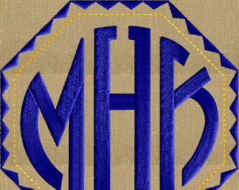 Octogon Frame Monogram -Font not included - EMBROIDERY DESIGN - Instant download 2 sizes Xxx Vp3 Hus Dst Exp Jef Pes file formats