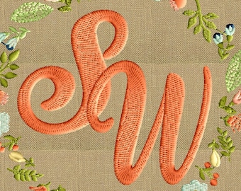 Holidance Monogram FONT Embroidery File - 26 Letters - 2 inch - EMBROIDERY DESIGN File Instant download Dst Hus Jef Pes Exp Vp3 format