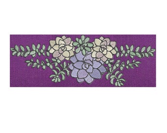 Succulent Spray Font Frame Monogram Design -Larger Frames Only - EMBROIDERY DESIGN FILE - Instant download - Vp3 Hus Dst Exp Jef Pes
