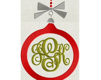 Round Ornament Font Frame Monogram -Font not included - EMBROIDERY DESIGN FILE - Instant download 2 sizes - Hus Vp3 Dst Exp Jef Pes formats