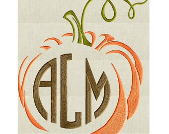 Pumpkin Font Frame - Font not included - EMBROIDERY DESIGN FILE - Instant download Vp3 Hus Dst Exp Jef Pes formats