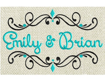 Pristina Font Frame Monogram Embroidery Design -Font not included- EMBROIDERY DESIGN FILE -Instant download- Dst Hus Jef Pes Exp Vp3 formats
