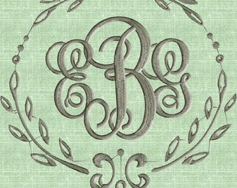 Charming Font Frame Monogram Embroidery Design -Font not included - EMBROIDERY DESIGN FILE - Instant download - Vp3 Dst Exp Jef Pes formats