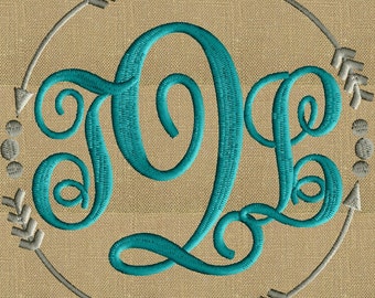 Arrows and dots Frame Monogram -Font not included - EMBROIDERY DESIGN - Instant download 2 sizes Vp3 Hus Dst Exp Jef Pes file formats