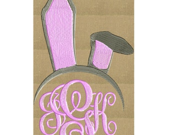 Bunny Ears Font Frame Monogram Design -Font not included - EMBROIDERY DESIGN FILE - Instant download - Hus Dst Exp Jef Pes formats