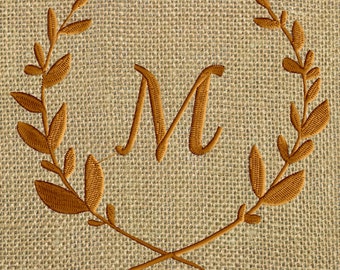 Font Frame Laurel Wreath Design - Welcome - Font not included - EMBROIDERY DESIGN FILE - Instant download - Dst Hus Jef Pes formats