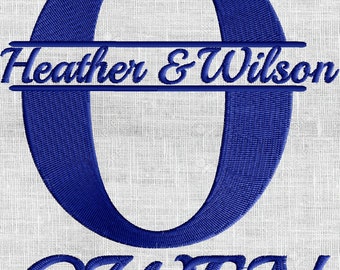 Split O Font Frame Embroidery Design - Font not included - EMBROIDERY DESIGN FILE - Instant download - Exp Vp3 Dst Hus Jef Pes formats