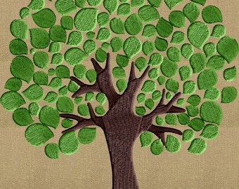 Summer Tree Embroidery Design -Font not included- EMBROIDERY DESIGN FILE - Instant download - 2 sizes & Hus Dst Jef Pes VP3 Exp formats