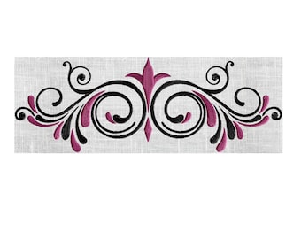Bordeaux Scroll Font Frame - Design element - EMBROIDERY DESIGN - 2 sizes - Instant download - Hus Vp3 Dst Exp Jef Pes formats