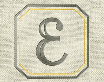 Double Fluted Font Frame Monogram Embroidery Design -Font not included - EMBROIDERY DESIGN FILE - Instant download - Dst Hus Jef Pes formats