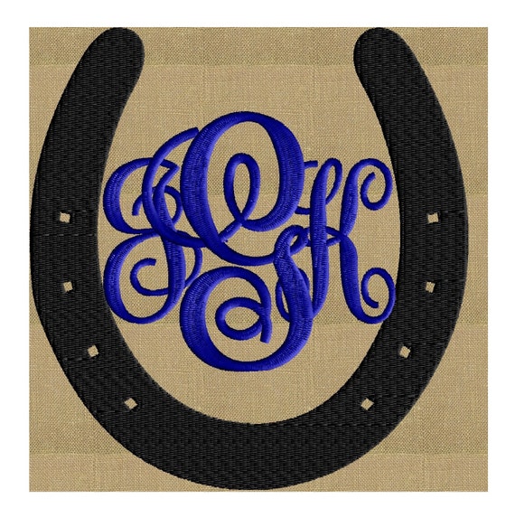 Horseshoe Font Frame Monogram Design Font not included Etsy