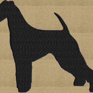 エアデール犬 - 刺繍デザインファイル - 即時ダウンロード - 2サイズ - 1色 - Dst Hus Jef Pes Exp Vp3形式