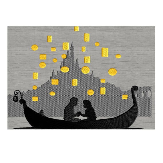 プリンセスラプンツェルゴンドラルミナリー刺繍デザインファイル