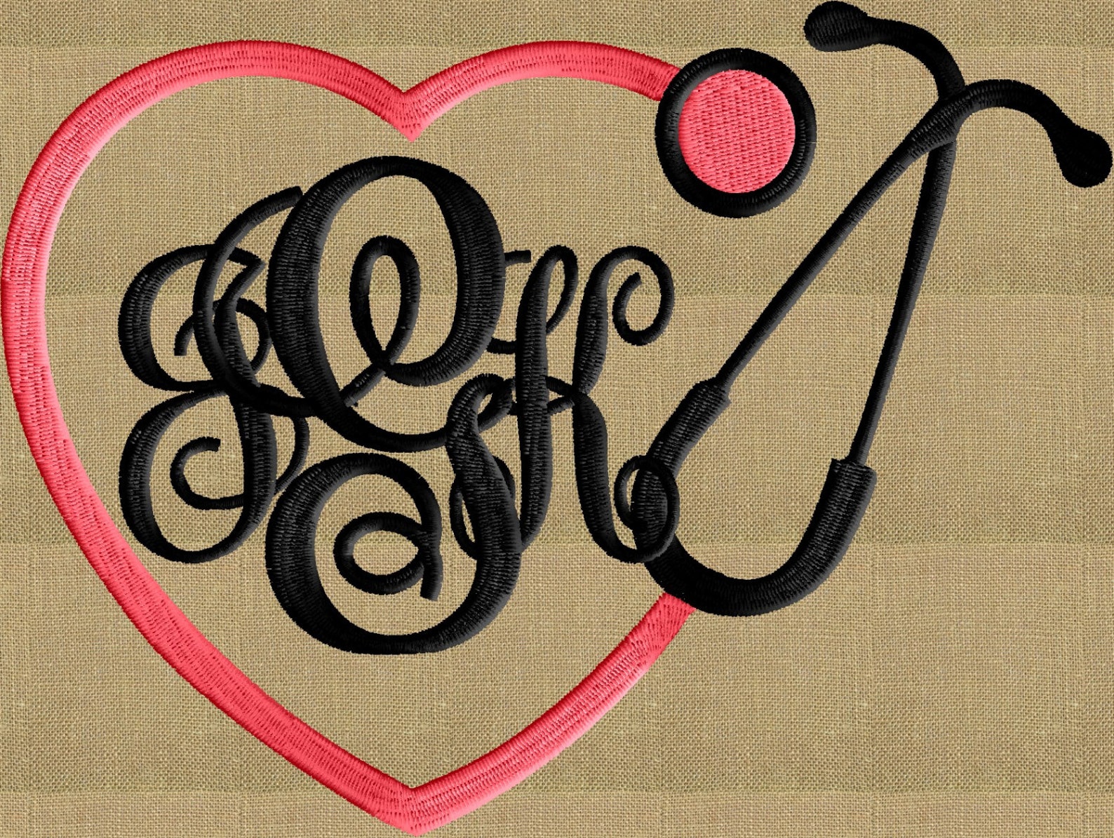 Stethoscope Heart Font Frame Monogram Design font Not Etsy