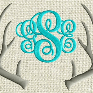 Antlers Font Frame Monogram Embroidery Design -Font not included - EMBROIDERY DESIGN - Instant download - Hus Vp3 Dst Exp Jef Pes formats