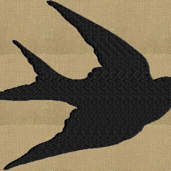 Swallow Bird - EMBROIDERY DESIGN FILE - Instant download - 2 sizes - Dst Hus Jef Pes Vp3 Exp formats