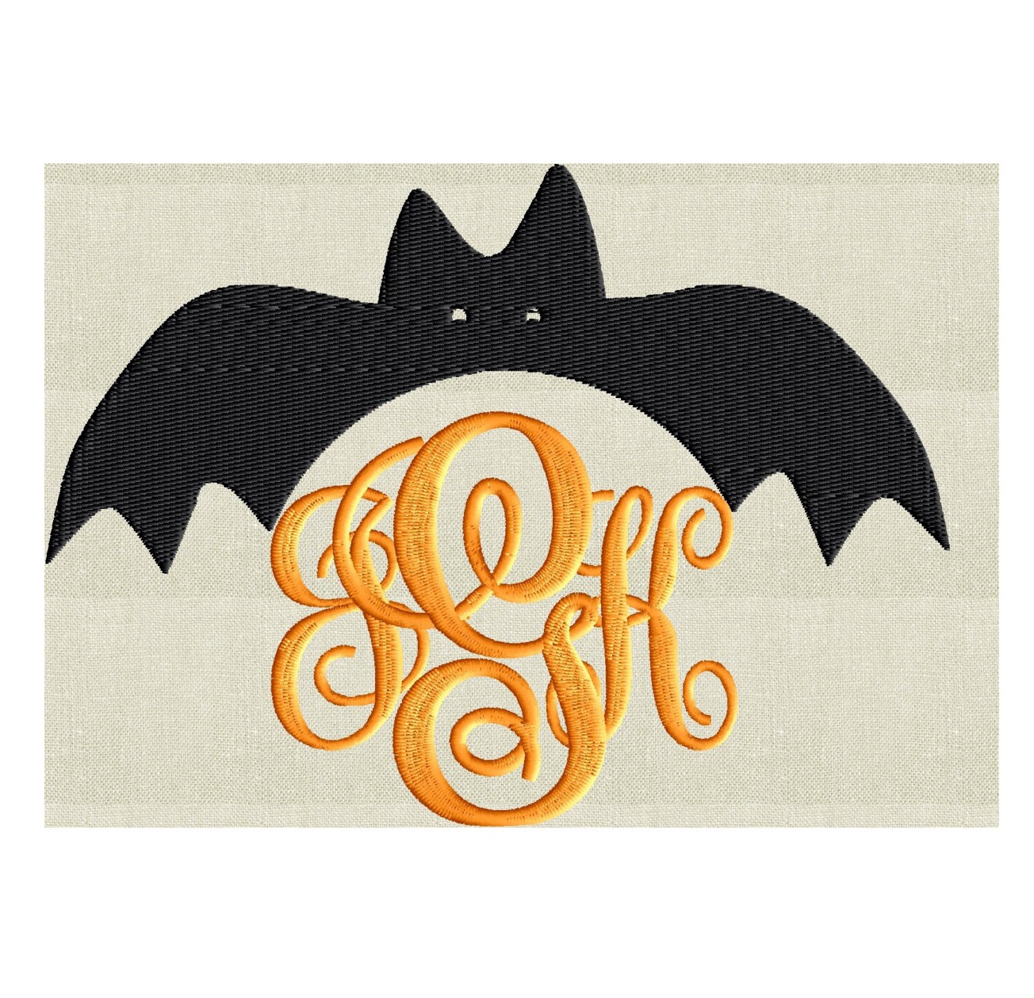 Bat Font Frame Monogram Embroidery Design - Font Not Included - Instant ...