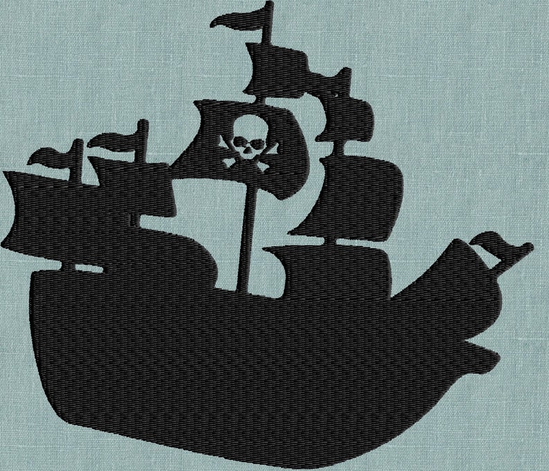 Pirate ship w jolly roger flag jessecmault design jessecmault  etsy