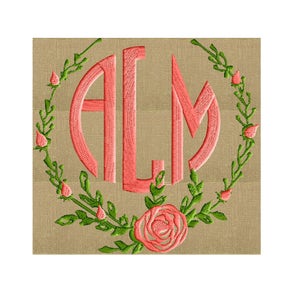 Rosebud Font Frame Monogram Design -Font not included - EMBROIDERY DESIGN FILE - Instant download - Vp3 Hus Dst Exp Jef Pes formats