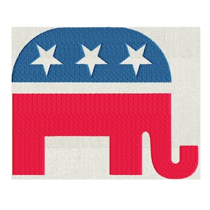 Republican Elephant Design - Politics - Embroidery DESIGN FILE - Instant download - Dst Jef Hus Pes Exp Vp3 formats