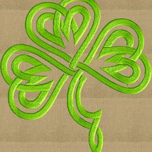 Shamrock Celtic Scroll Design - EMBROIDERY DESIGN FILE - Instant download - 2 sizes - Exp Vp3 Dst Hus Jef Pes formats