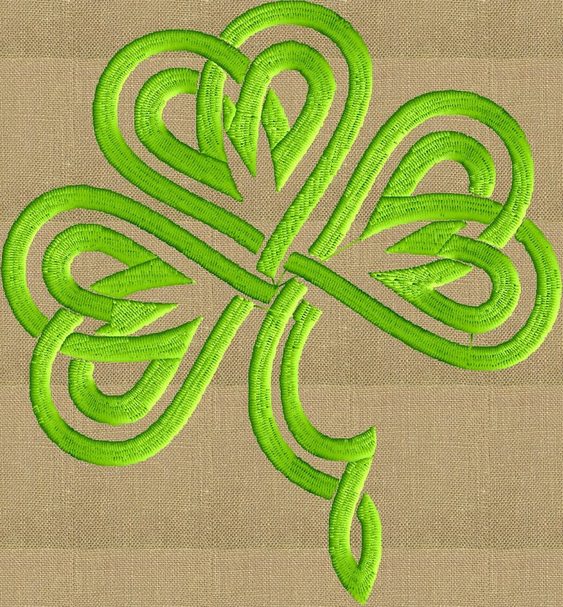 Shamrock Celtic Scroll Design Embroidery Design File Etsy