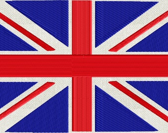 Union Jack UK English Brittish Flag Patriotic - Embroidery DESIGN FILE - Instant download Dst Hus Pes Exp Vp3 Jef formats 2 sizes 2 colors