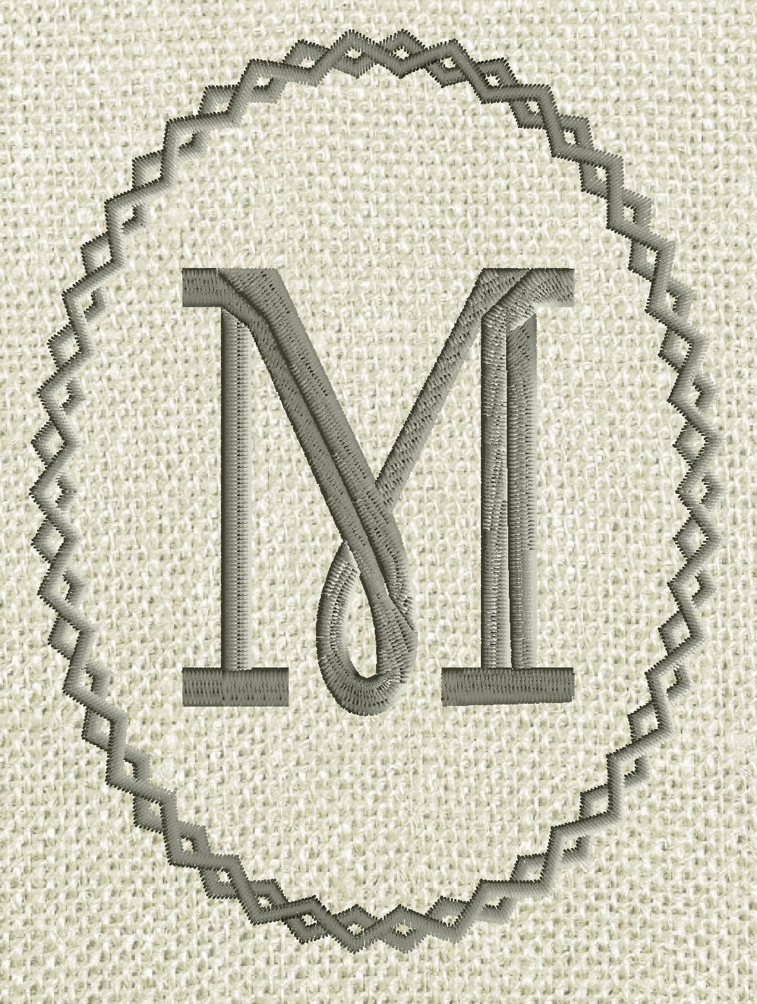 Oval Braid Font Frame Monogram Embroidery Design -font Not Included ...