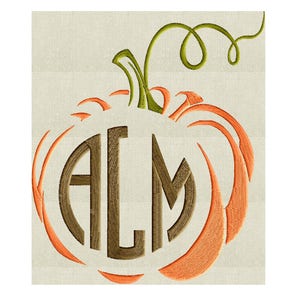 Pumpkin Font Frame - Font not included - EMBROIDERY DESIGN FILE - Instant download Vp3 Hus Dst Exp Jef Pes formats