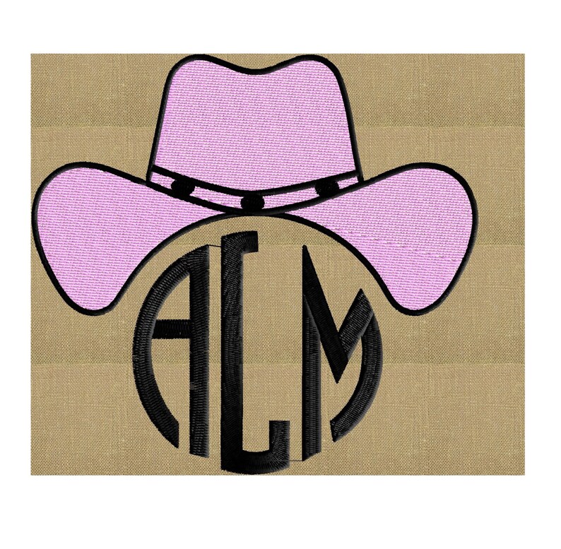 Cowboy Hat Font Frame Monogram Design Font Not Included Etsy