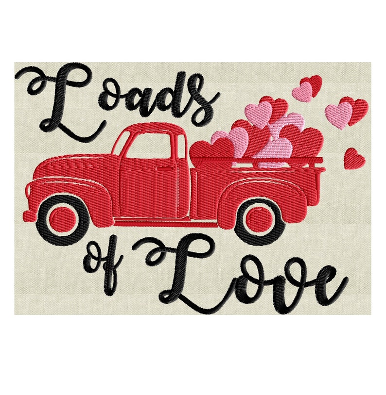 Valentines retro pickup truck hearts loads of love etsy Valentines retro pickup truck hearts loads of love etsy